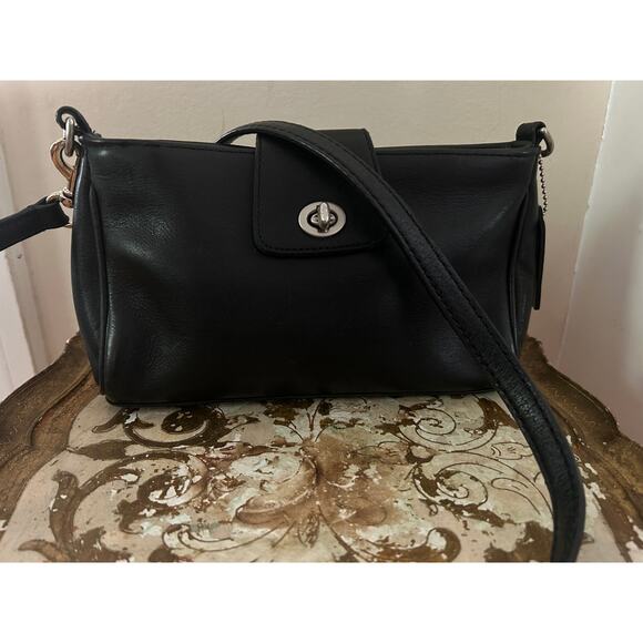 Coach Vintage Legacy Demi Purse Black Leather Crossbody Bag - Picture 3 of 7